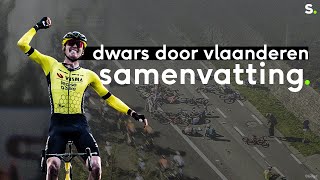 Een lach en veel tranen bij Visma: Jorgenson wint Dwars door Vlaanderen, zware val Van Aert