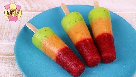TRAFFIC LIGHT POPSICLE - Ice lolly - healthy kids frozen fruit ice block pop with strawberry