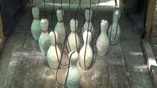 Backyard Duckpin Bowling with String Pinsetter part 2