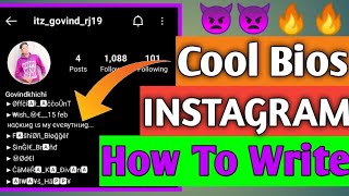 INSTAGRAM COOL BIOS TRICKS - HOW TO WRITE COOL BIO ON INSTAGRAM - INSTAGRAM COOL BIO IDEAS screenshot 5