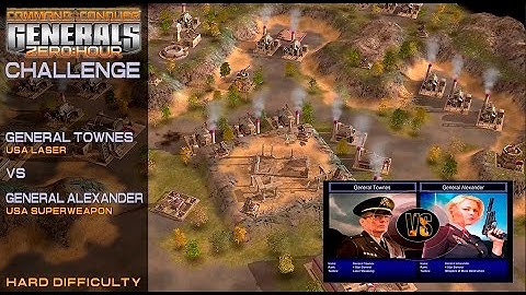 Command & Conquer: Zero Hour - Challenge - USA Laser vs USA Super Weapons [Hard] 1080p