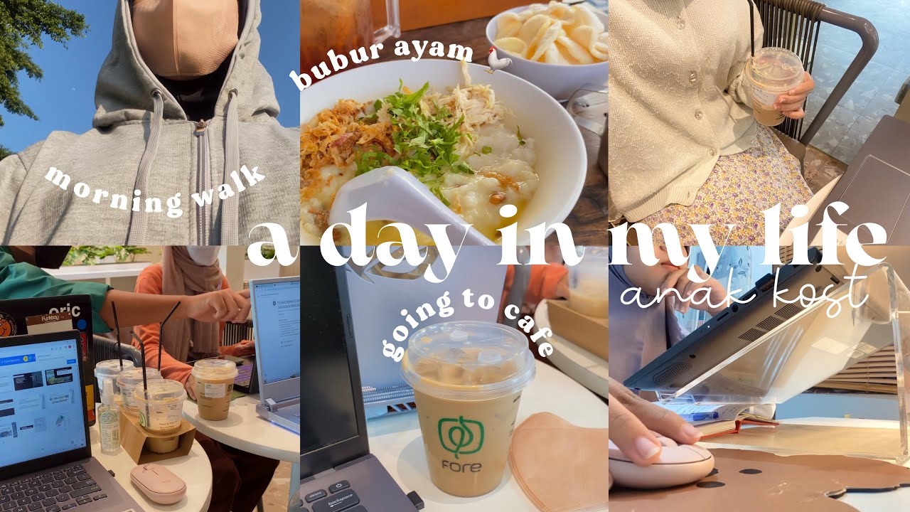 a day in my life as anak kost 🌭🍋 : morning walk, going to cafe, cooking at kost