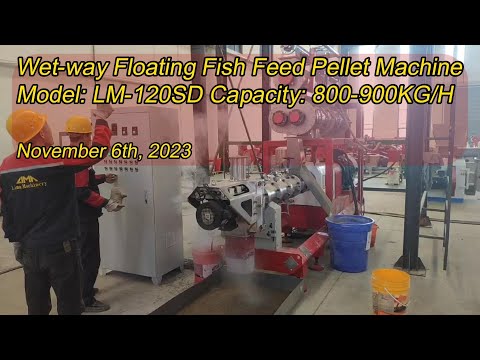 Wet-way Floating Fish Feed Pellet Machine | Model: LM-120SD Capacity: 800-900KG/H #fishfeedmachine