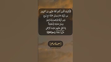 سورة مريم الآية ٥٨ بصوت الشيخ محمد صديق المنشاوي
