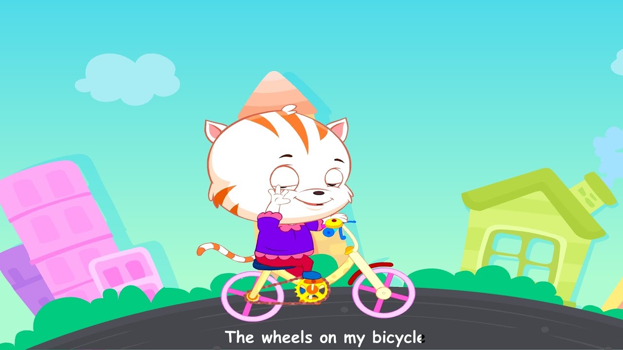 Wheels on the Bicycle Go Round and Round - Kidloland Kids Nursery Rhymes