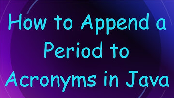 How to Append a Period to Acronyms in Java
