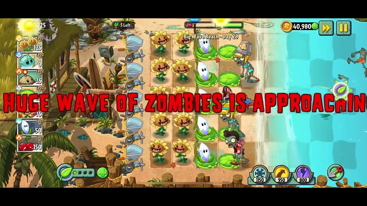 Plants vs Zombies 2 - Big Wave Beach - Day 28 - 2023 - YouTube