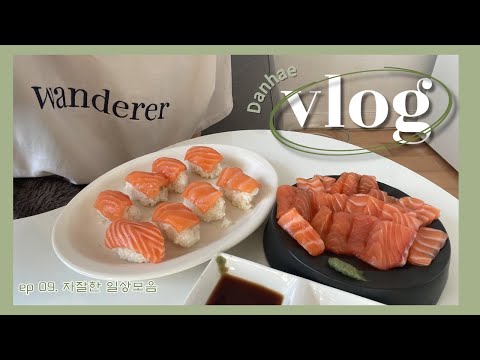 vlog) 자꾸 뭘 먹기만 하는 브이로그 (연어초밥, 어니언크림치즈, 캣쇼,잠실야구장, 코로나검사,시금치통닭)