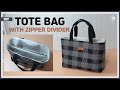 DIY/ TOTE BAG WITH ZIPPER DIVIDER/ 가운데 지퍼가있어 수납을 분리하는 토트백 만들기/ sewing/ tutorial [Tendersmie Handmad]