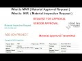 What is Material Approval Request  &amp; Material  Inspection Request  MAR &amp; MIR in Construction Project