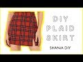 How to make a DIY Plaid Skirt with Two Slits in the front || Shania DIY