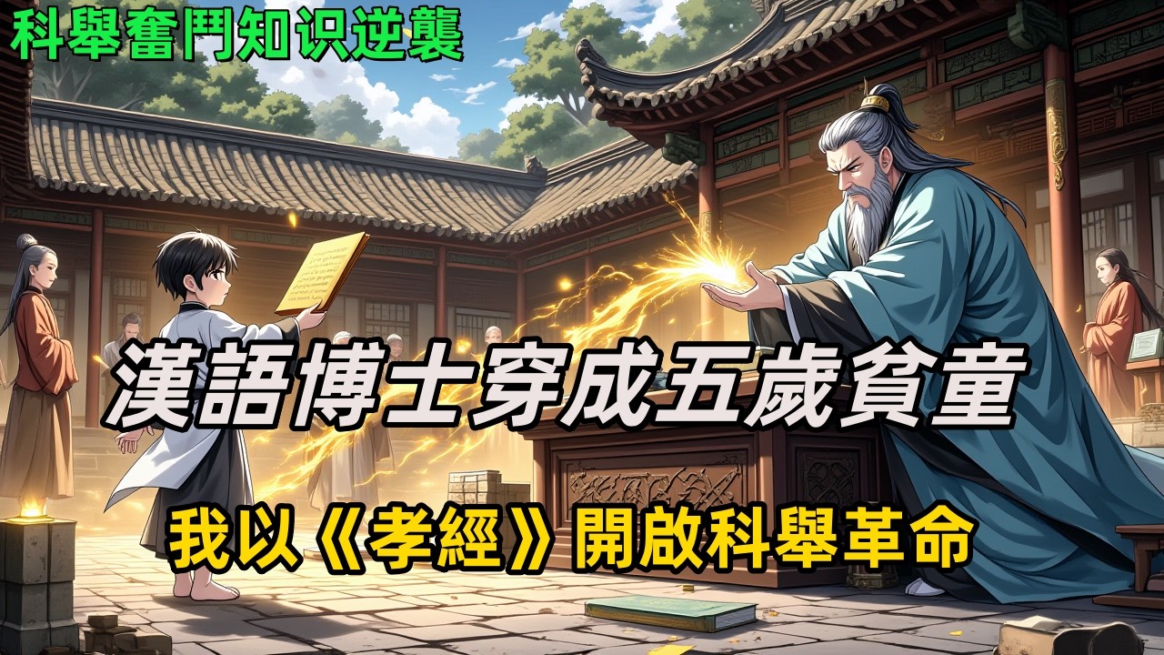 《漢語博士穿成五歲貧童，我以《孝經》開啟科舉革命》顧硯穿越成饑寒交迫的古代棄子，五歲口誦《孝經》震懾全族獲傾族供養，七歲踏進科舉考場——當他用返璞歸真的答卷驚呆考官，一場顛覆時代的學術風暴正式來臨
