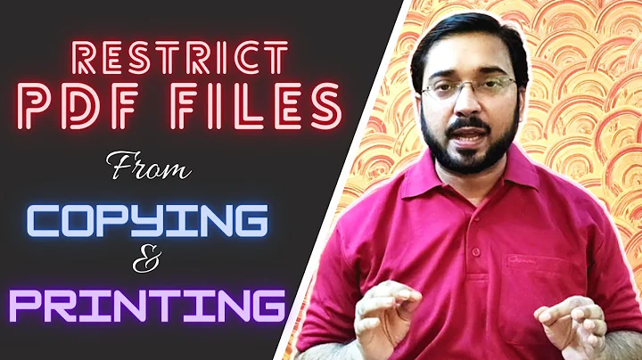 How To Restrict PDF Files From Copying & Printing | Protect PDF Files With Password