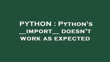 PYTHON : Python
