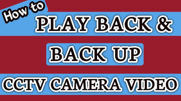 How to play back CCTV security cameras and back up to flash drive