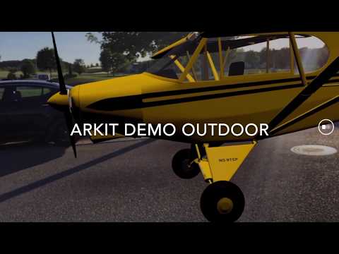 ARKit Demo mit animiertem Flugzeug und einem Gebäude in realer Größe - Augmented Reality 2017