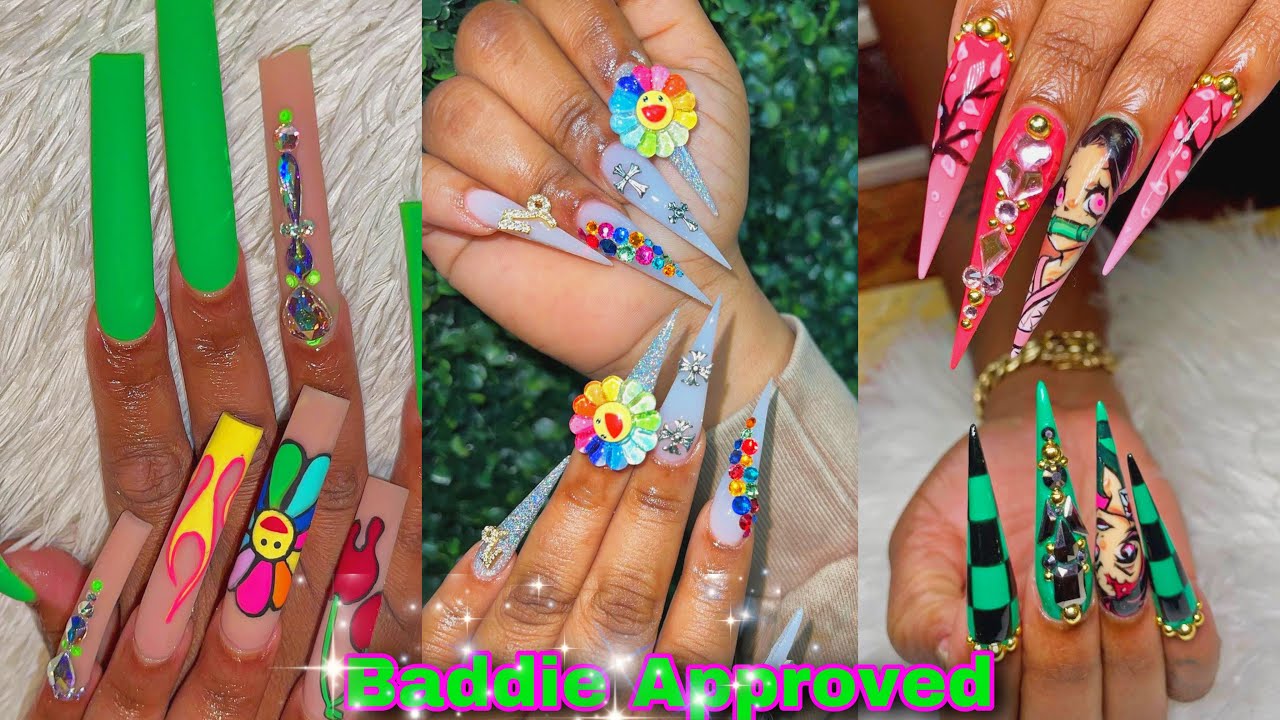 *23*✨NAIL INSPIRATION✨CREDITS GIVEN\\ NAIL COMPILATION ** BADDIE NAILS ACRYLICS XTRA AF CALMING