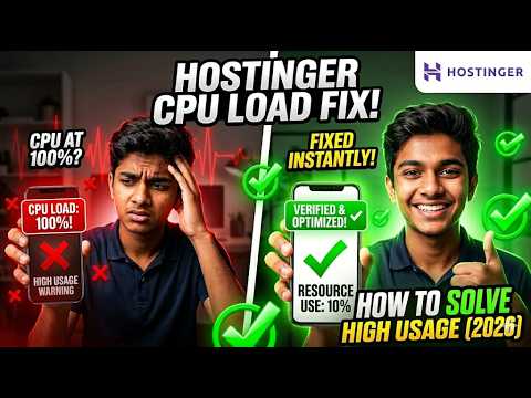 Hostinger Server CPU Load 100% Fix: How to Solve High Resource Usage Instantly #Hostinger #ServerFix