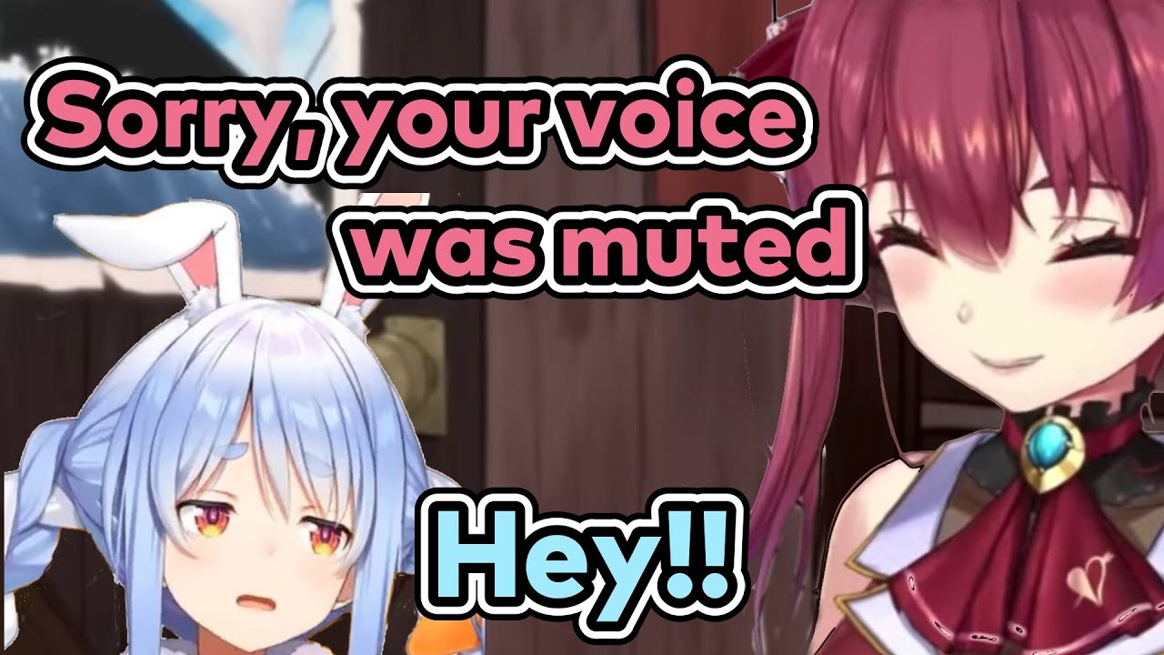 [Eng Sub] Marine: "Sorry, your voice was muted. Do it again" (Houshou Marine/Usada Pekora)[Hololive]