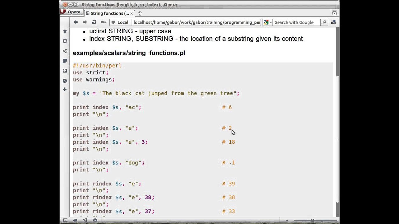 Perl Index Function