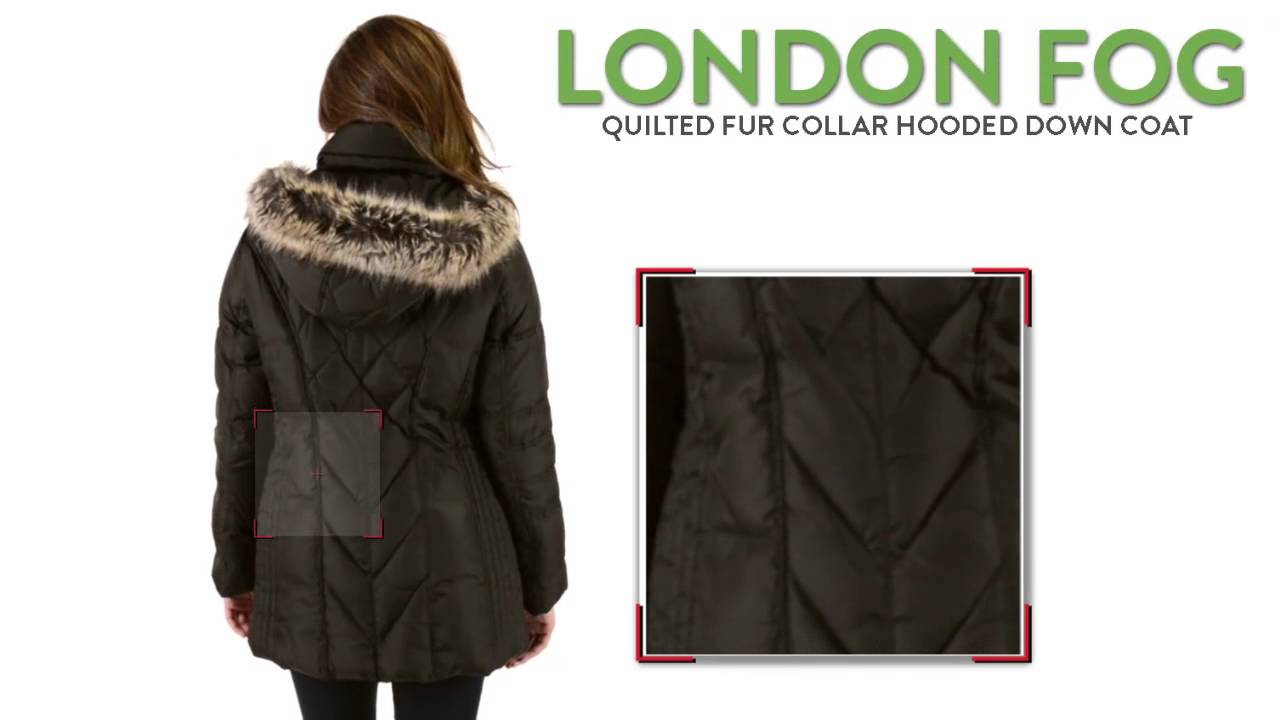 london fog faux fur hooded puffer coat