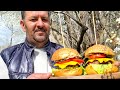 The Best Burger Recipe I&#39;ve Ever Made at the Forest, ASMR 4K Video