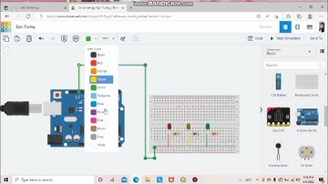 Simulasi lampu lalu lintas menggunakan Arduino di tinkercad