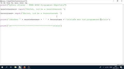 Python Programozás Oktatás: 2. óra - Bemeneti Adatok Feldolgozása