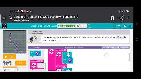code.org course B lesson 8 Loops with Laurel