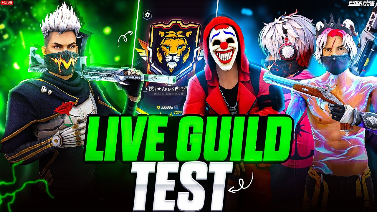 Free Fire Live Guild Test | Liroxx FF ° Guild Test - Guild War 