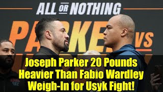 Joseph Parker 20 Pounds Heavier Than Fabio Wardley Weigh-In for Usyk Fight!