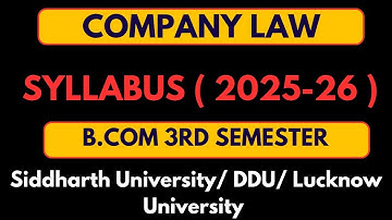 Company law syllabus for bcom 3rd semester 2025-26