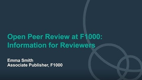 Open Peer Review for Reviewers