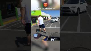 Biker VS Pedestrian Crossing 😲 #shorts #motorcycle #closecall