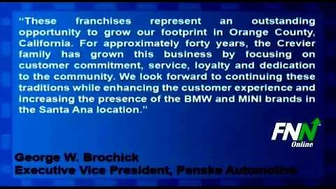 Penske Automotive Acquires Crevier BMW and MINI Franchises