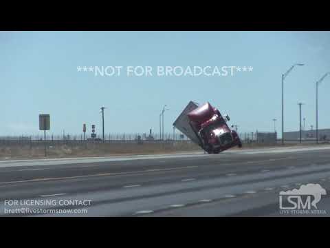 3-13-19, Two Semi Trucks Blown Over On Video!  Amarillo TX .mp4