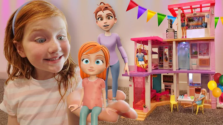ADLEY helps BARBiE plan a Dream House Party using CARTOON MAGiC!! Learning to surprise new friends!