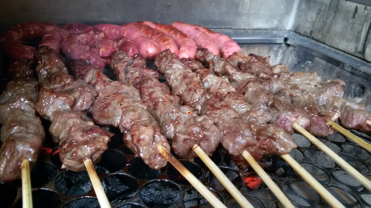 Espeto de carne de churrasco