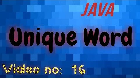 Unique String in Java ( Program ) | ICSE ISC Computer