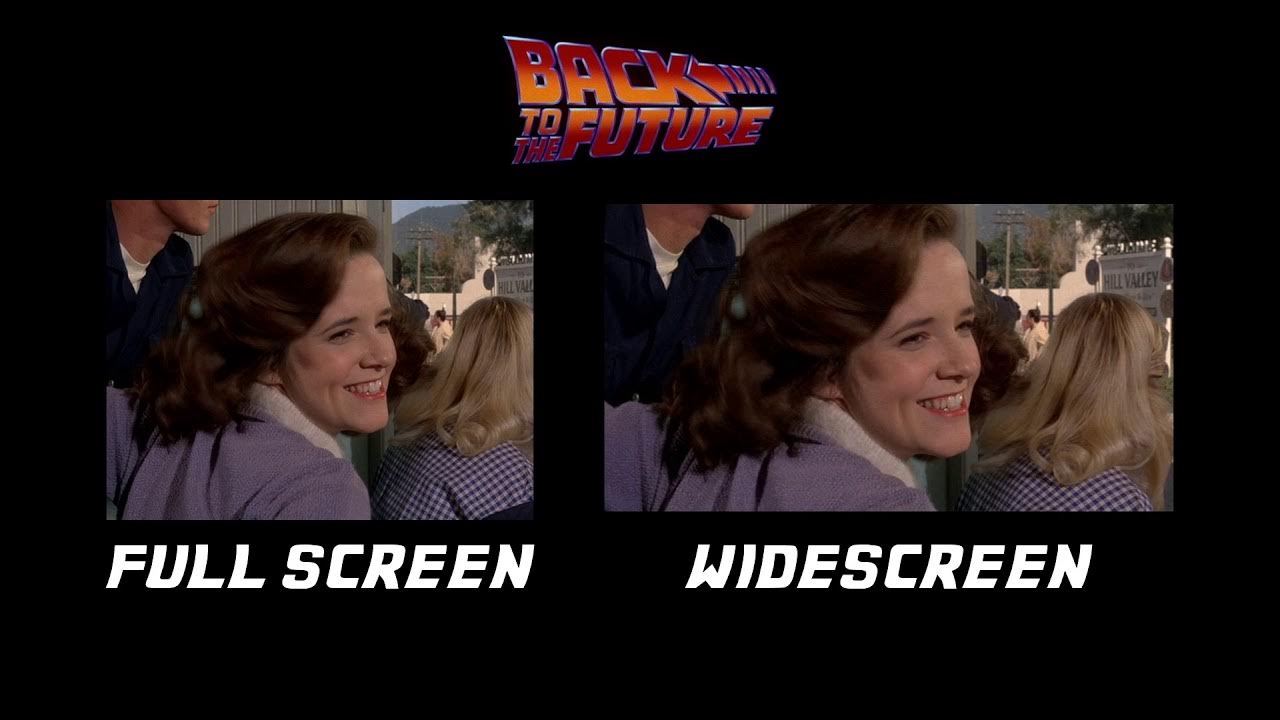 Back To The Future Full Screen vs Widescreen Skateboard Chase YouTube