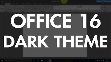 Enable Dark Theme in Office 2016