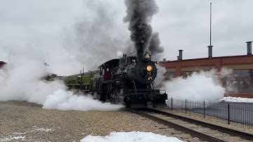 M&NF 0-6-0 12 leaving the AOS Depot with Wheelsilp during Santa Comes to The Roundhouse on 12/13/25