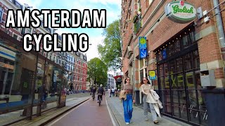 🚲 Cycling in Amsterdam “DYU C6 City Electric Bike” Streets of Amsterdam, Netherlands 4K