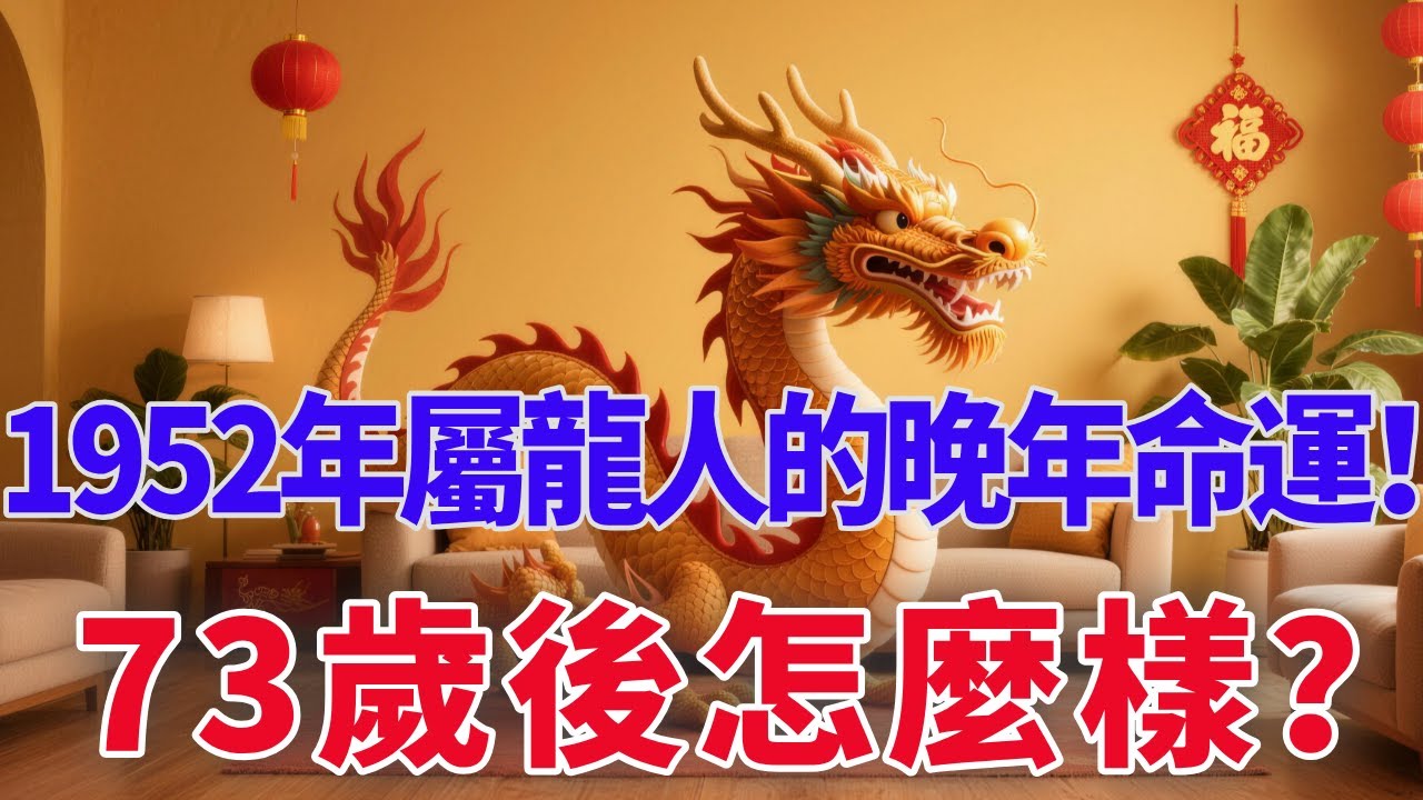 1952年屬龍人的晚年命運！73歲後怎麼樣？