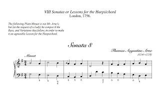Thomas Arne - Sonata VIII in G Major For Harpsichord - Eiji Hashimoto, 1967 - MHS 1897