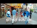 4k boston travel  walking tour downtown boston washington street  state street massachusetts