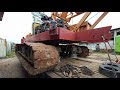 HOW TO TIE AN OLD CRAWLER CRANE ON LOW LOADER TRAILER | VOLVO FMX.