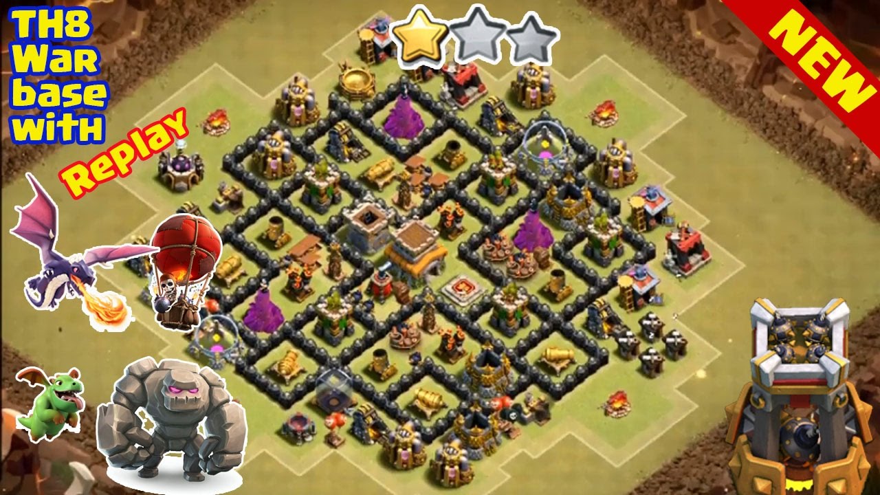 coc top base, clash of clans town hall 8 war base anti everything, clash .....