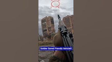 A Soldier Saves Friendly Vehicle by Shooting Down Incoming FPV Drone!