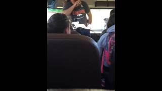 Kid jumps out of bus window